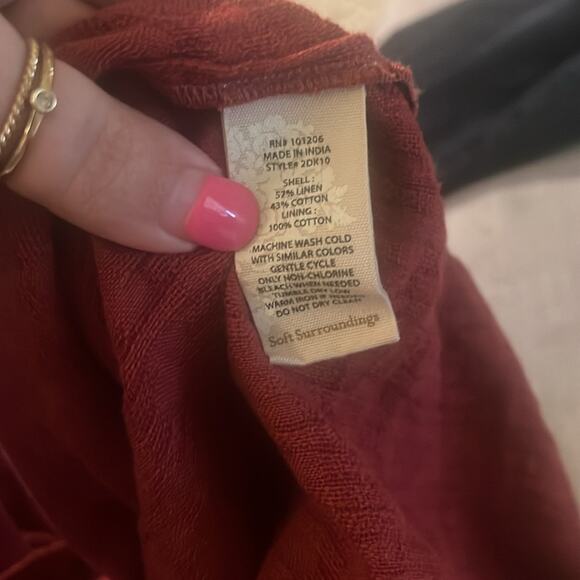 SOFT SURROUNDINGS linen blend lightweight summer dress M - Picture 3 of 6